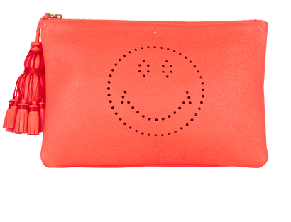 Smiley Face Tassle Clutch, front view